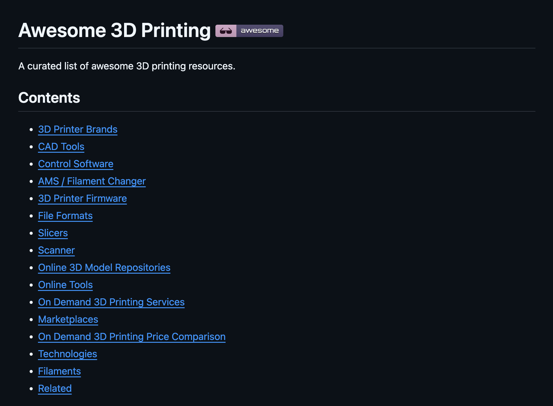 Awesome 3D Printing screenshot