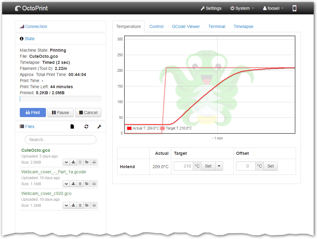OctoPrint screenshot