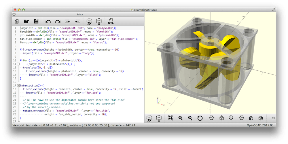 OpenSCAD screenshot