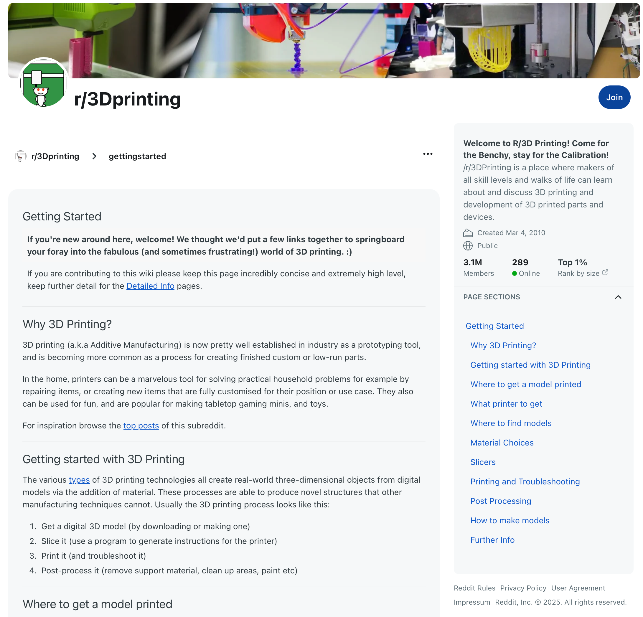 /r/3Dprinting Beginner's Guide screenshot
