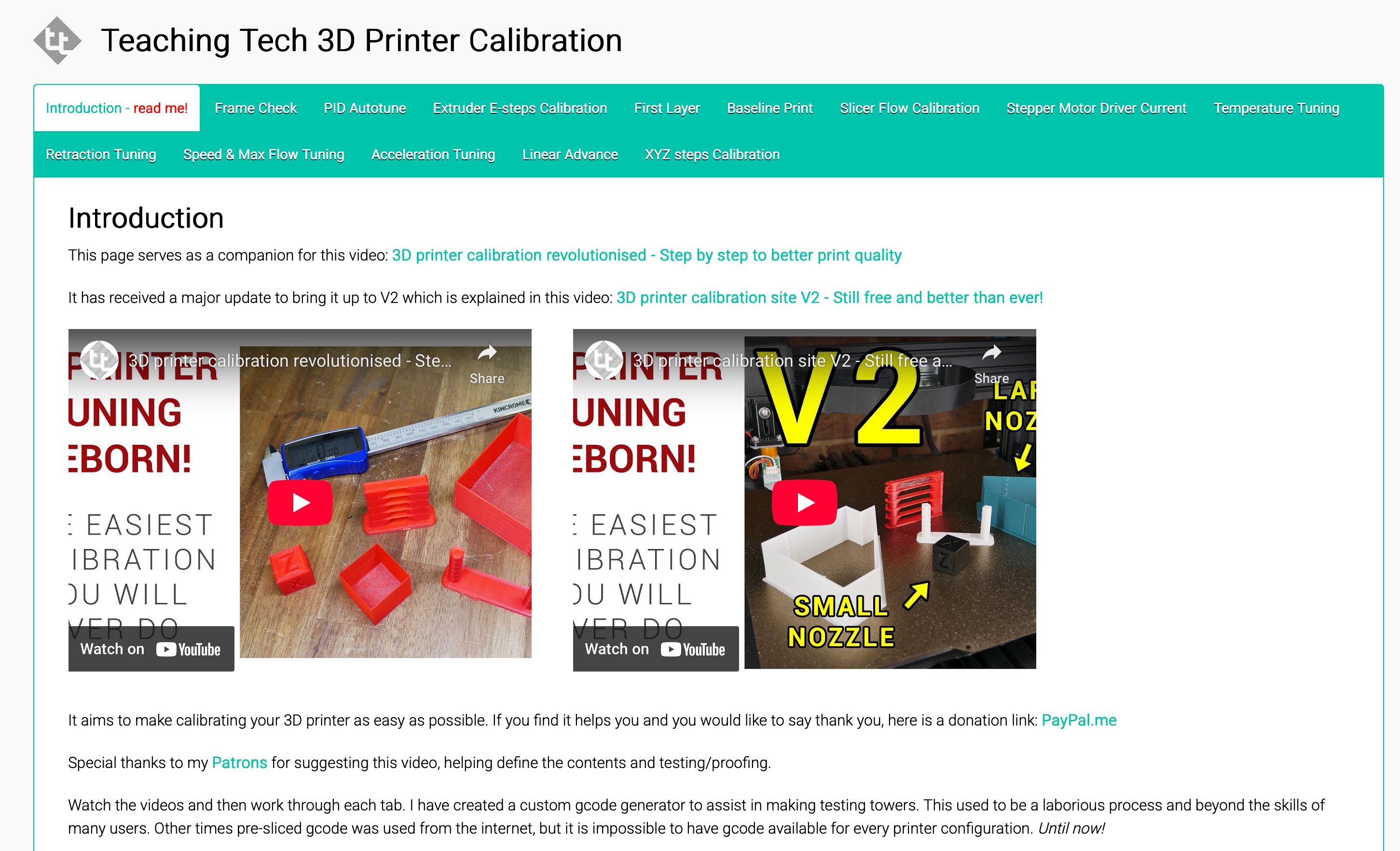 Teaching Tech 3D Printer Calibration screenshot