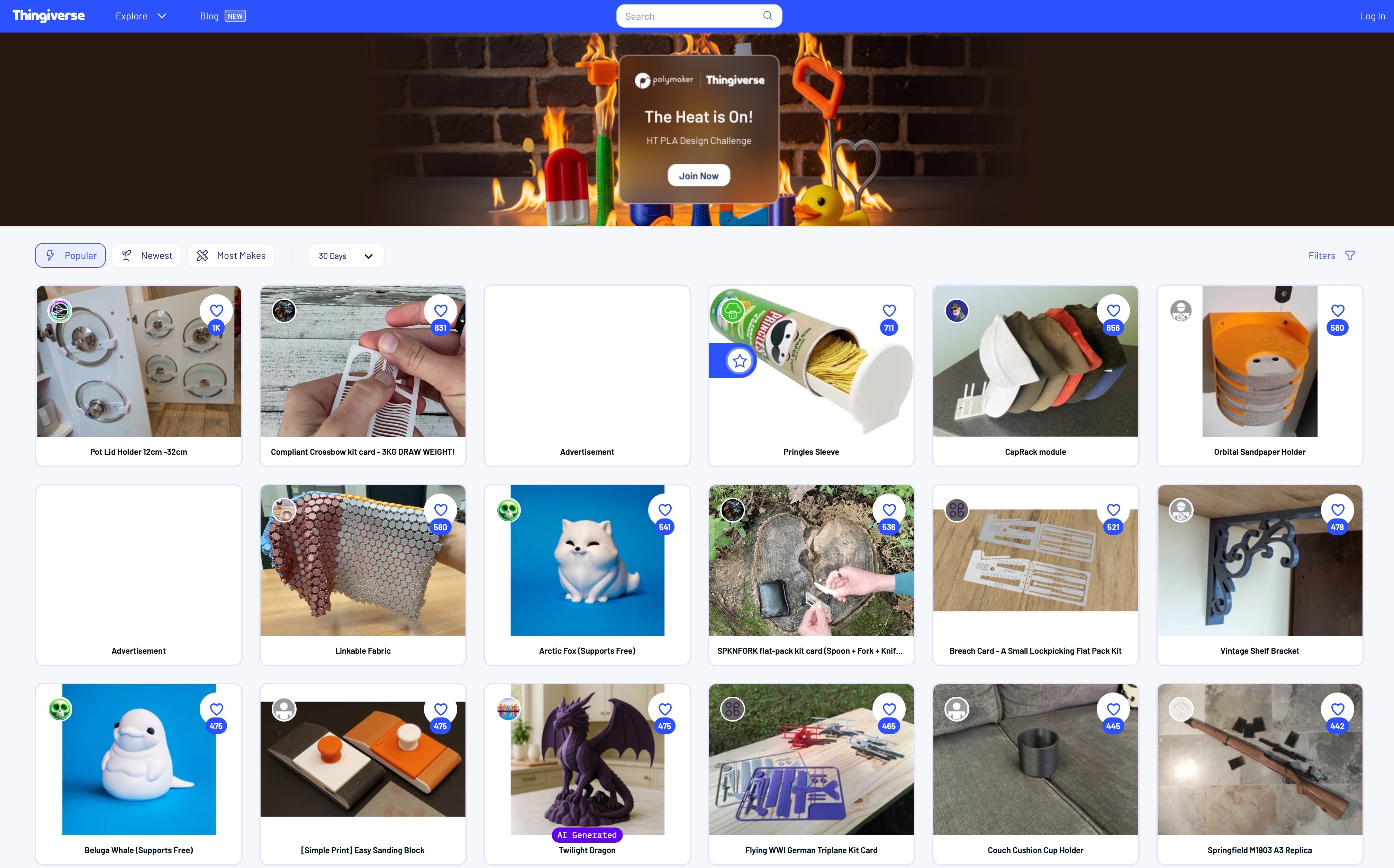 Thingiverse screenshot